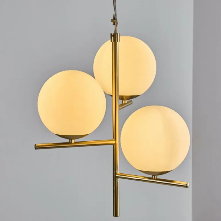 Suspension Hogatza Laiton, 3 lumières