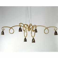 Suspension Holländer ALICE FIORIRE Or, 6 lumières