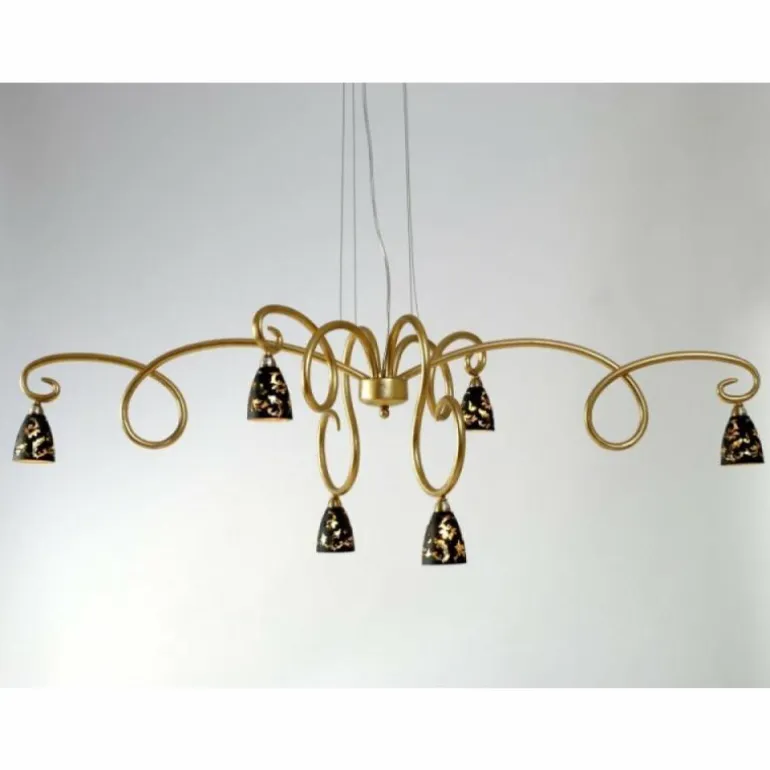 Suspension Holländer ALICE FIORIRE Or, 6 lumières