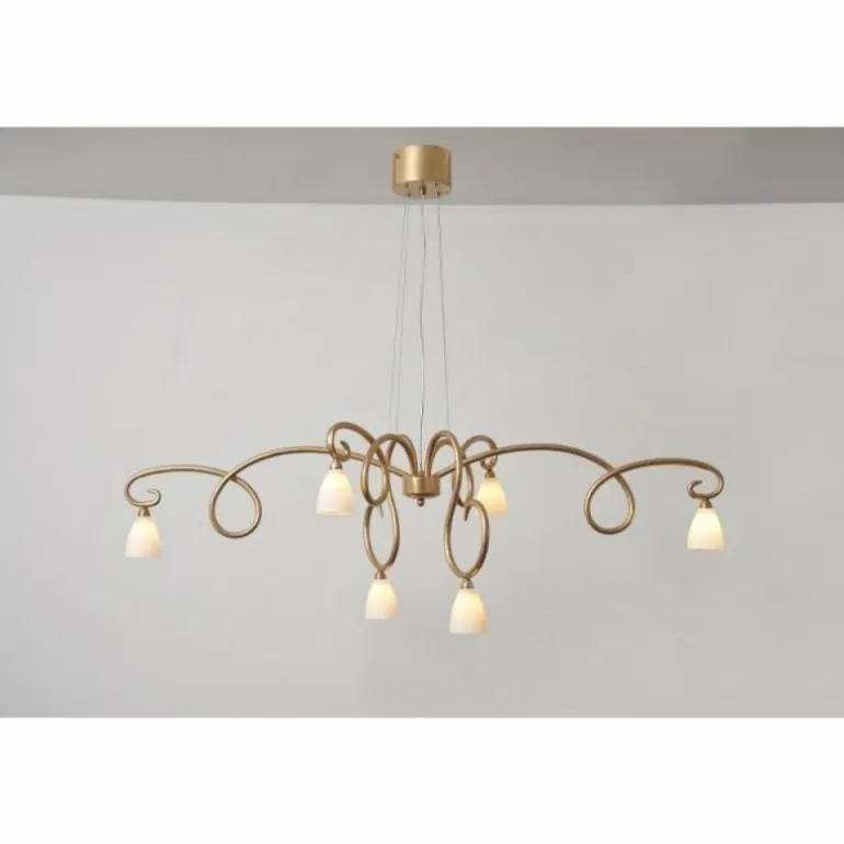 Suspension Holländer ALICE BIANCO Or, 6 lumières