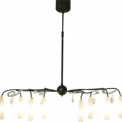 Suspension Holländer CASINO OVAL Noir, Argenté, 8 lumières