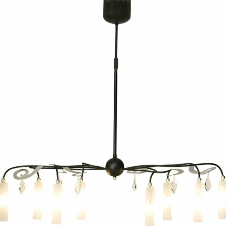 Suspension Holländer CASINO OVAL Noir, Argenté, 8 lumières