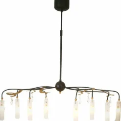 Suspension Holländer CASINO OVAL Brun, Or, Noir, 8 lumières