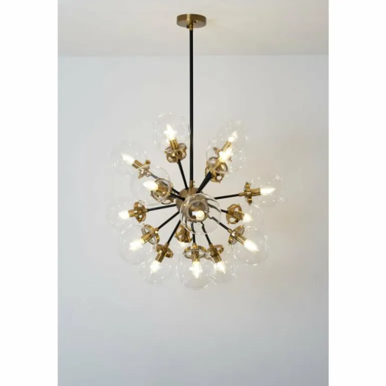 Suspension Holländer MOLTIPLICATORE Laiton, Noir, 18 lumières