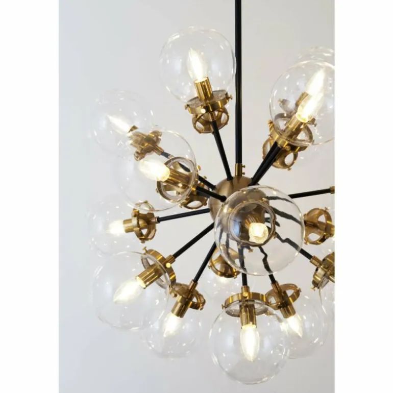 Suspension Holländer MOLTIPLICATORE Laiton, Noir, 18 lumières