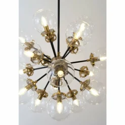 Suspension Holländer MOLTIPLICATORE Laiton, Noir, 18 lumières