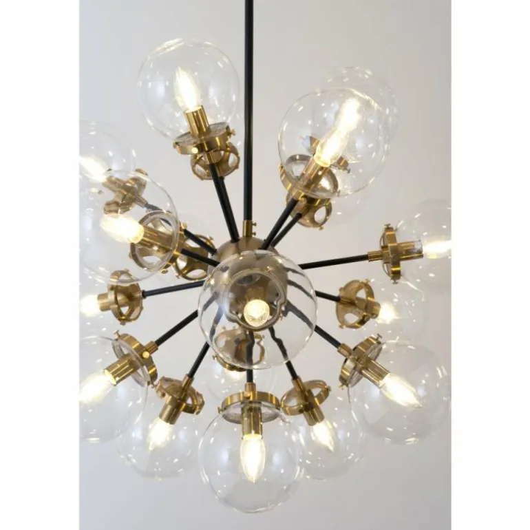 Suspension Holländer MOLTIPLICATORE Laiton, Noir, 18 lumières