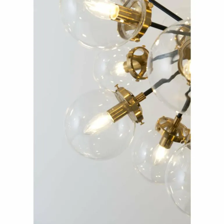 Suspension Holländer MOLTIPLICATORE Laiton, Noir, 18 lumières