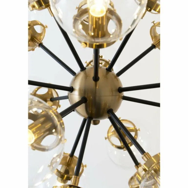 Suspension Holländer MOLTIPLICATORE Laiton, Noir, 18 lumières