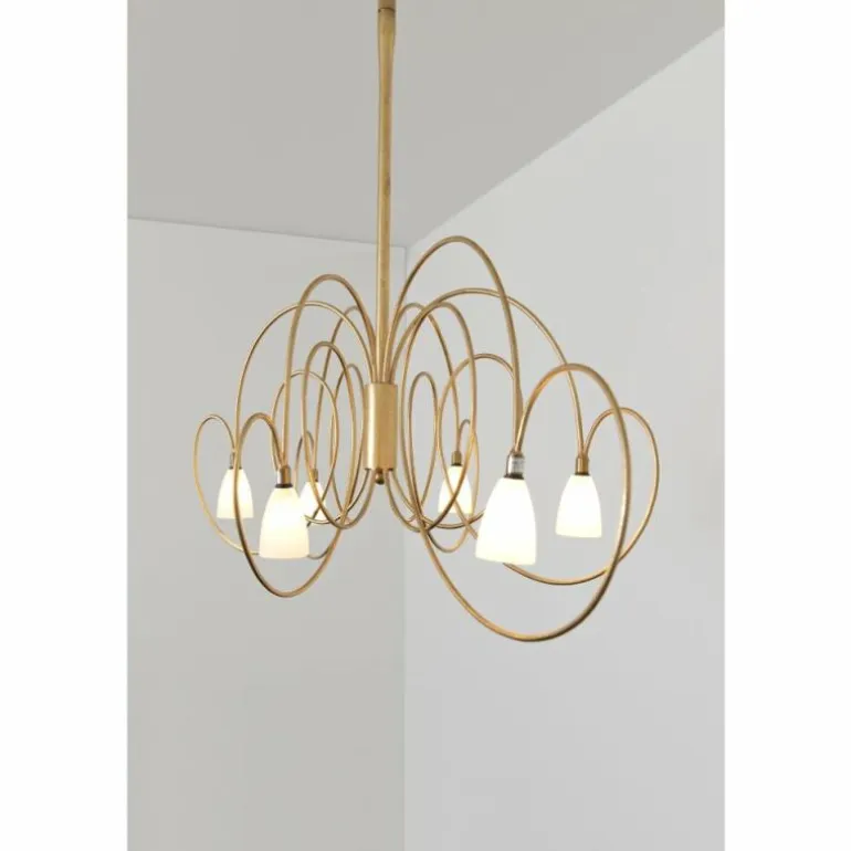 Suspension Holländer ROSASPINA OVAL Or, 6 lumières