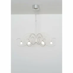 Suspension Holländer ROSASPINA OVAL Argenté, 6 lumières