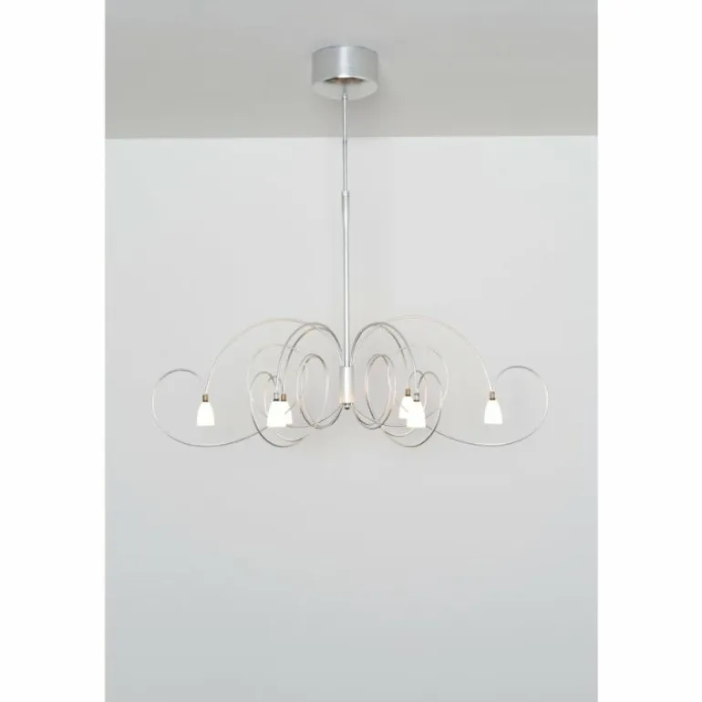 Suspension Holländer ROSASPINA OVAL Argenté, 6 lumières
