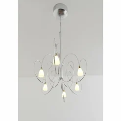 Suspension Holländer ROSASPINA OVAL Argenté, 6 lumières