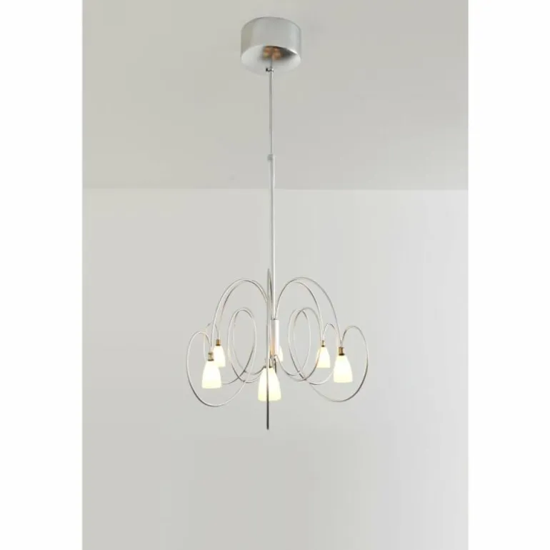 Suspension Holländer ROSASPINA OVAL Argenté, 6 lumières