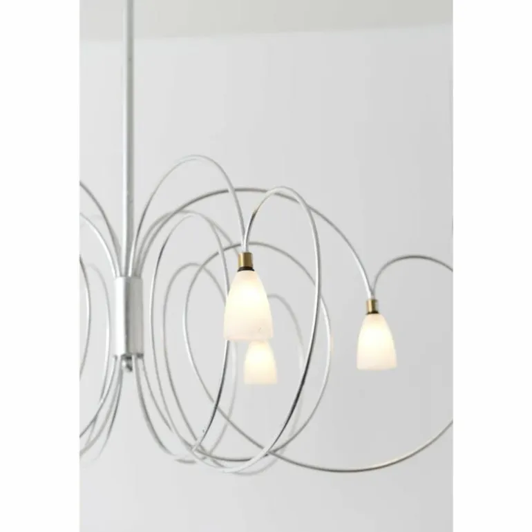 Suspension Holländer ROSASPINA Argenté, 6 lumières