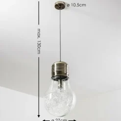 Suspension Hova Nickel mat, 1 lumière