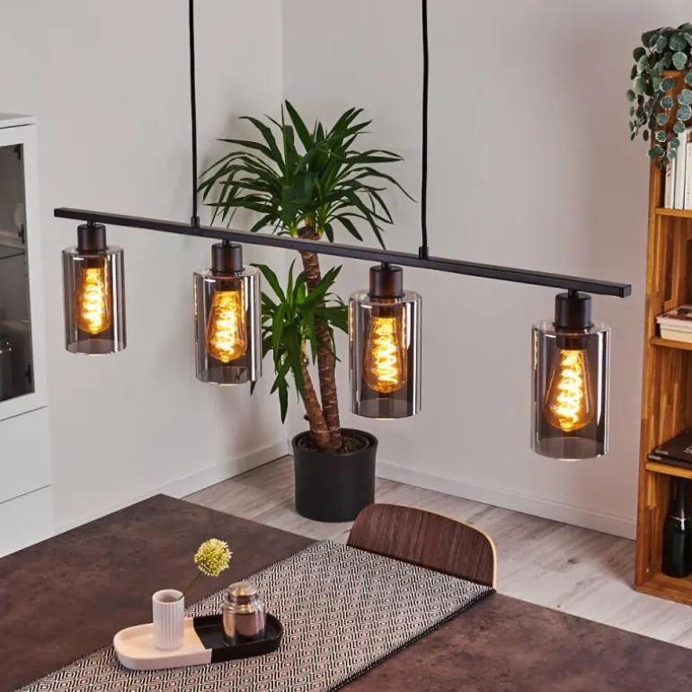 Suspension Hunouri Noir, 4 lumières