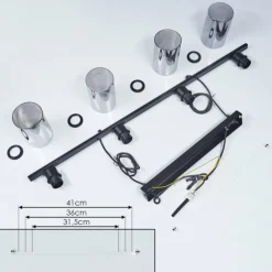 Suspension Hunouri Noir, 4 lumières