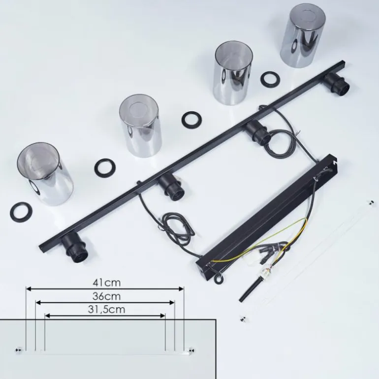 Suspension Hunouri Noir, 4 lumières