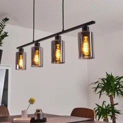 Suspension Hunouri Noir, 4 lumières
