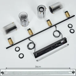 Suspension Hunouri Noir, 4 lumières