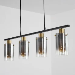 Suspension Hunouri Noir, 4 lumières
