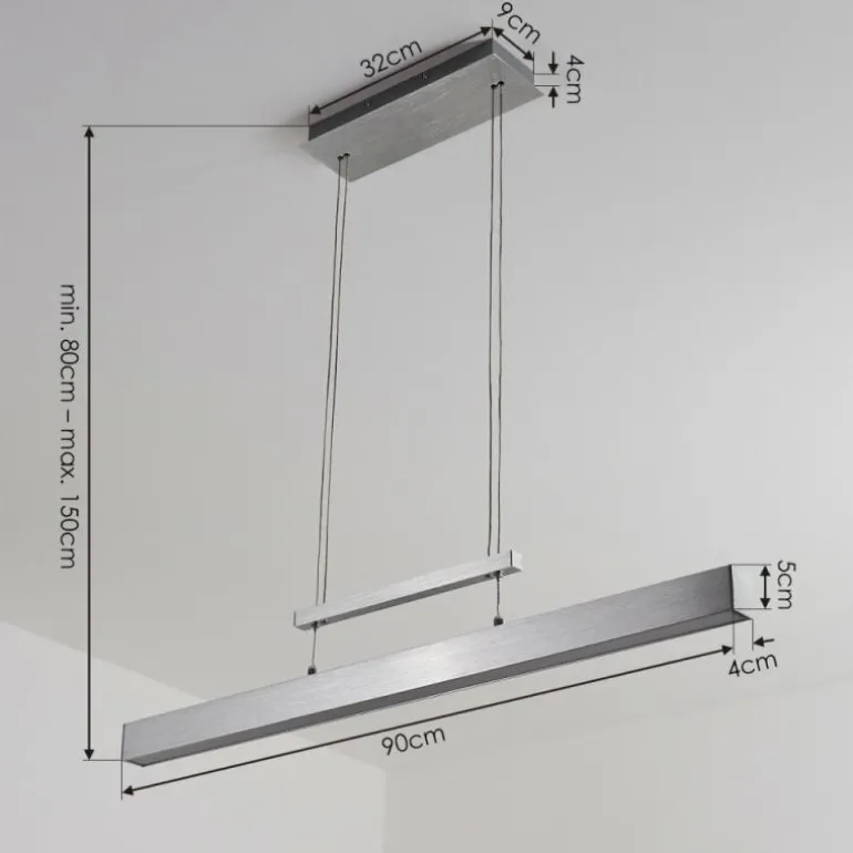 Suspension Ifo LED Aluminium brossé, 3 lumières