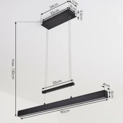 Suspension Ifo LED Noir, 1 lumière