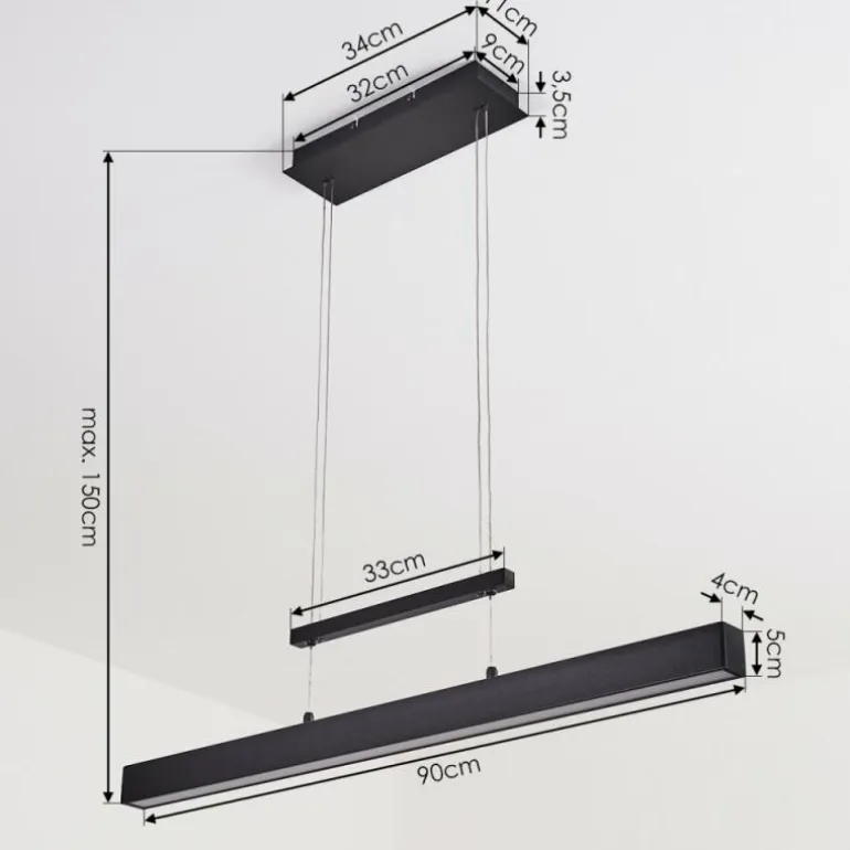 Suspension Ifo LED Noir, 1 lumière