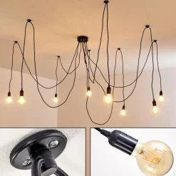 Suspension Imini Noir, 8 lumières