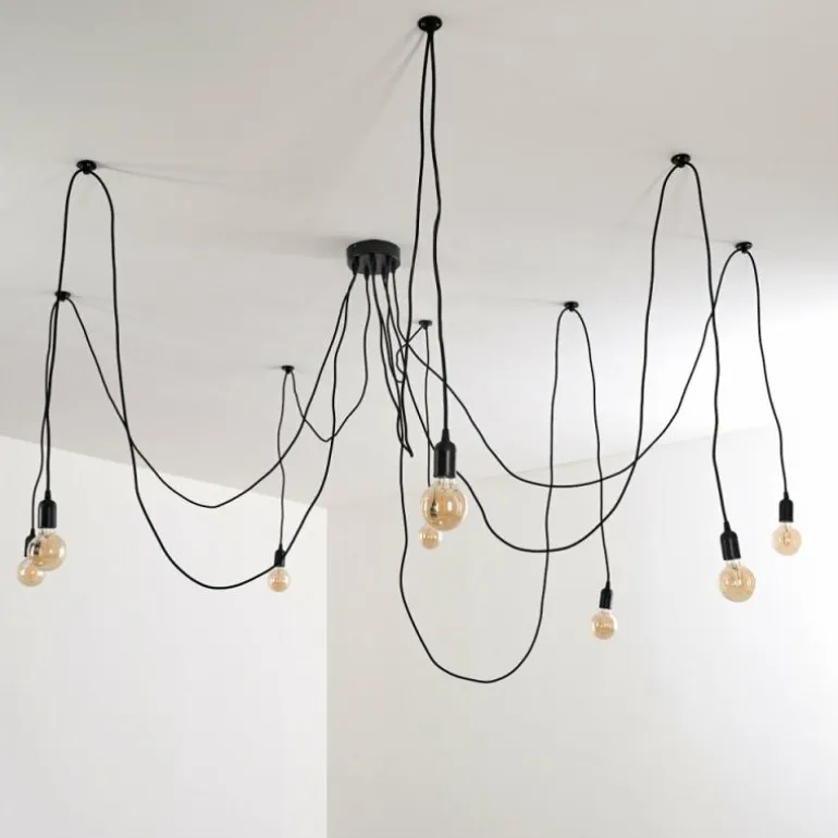 Suspension Imini Noir, 8 lumières