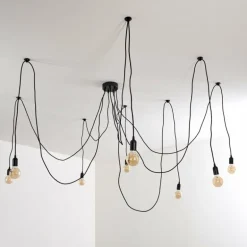 Suspension Imini Noir, 8 lumières