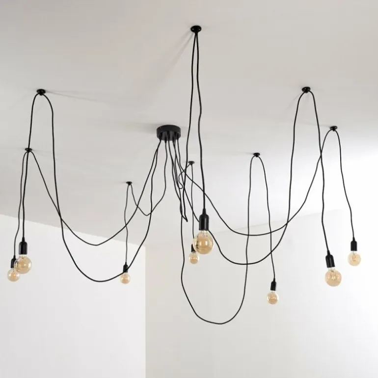 Suspension Imini Noir, 8 lumières