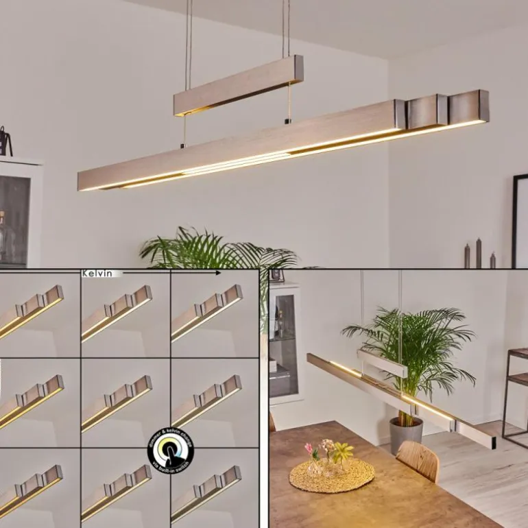 Suspension Inicio LED Nickel mat, 5 lumières