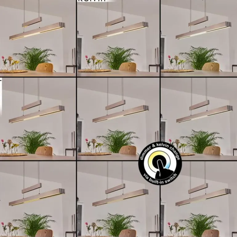 Suspension Inicio LED Nickel mat, 5 lumières