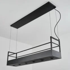 Suspension Jabilla Noir, 6 lumières