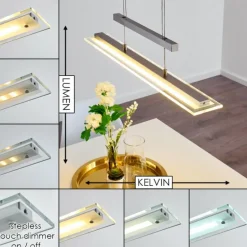 Suspension Junsele LED Nickel mat, 3 lumières