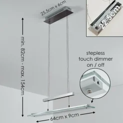 Suspension Junsele LED Nickel mat, 3 lumières