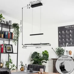 Suspension Junsele LED Noir, 1 lumière