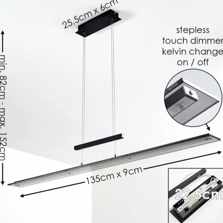 Suspension Junsele LED Noir, 1 lumière