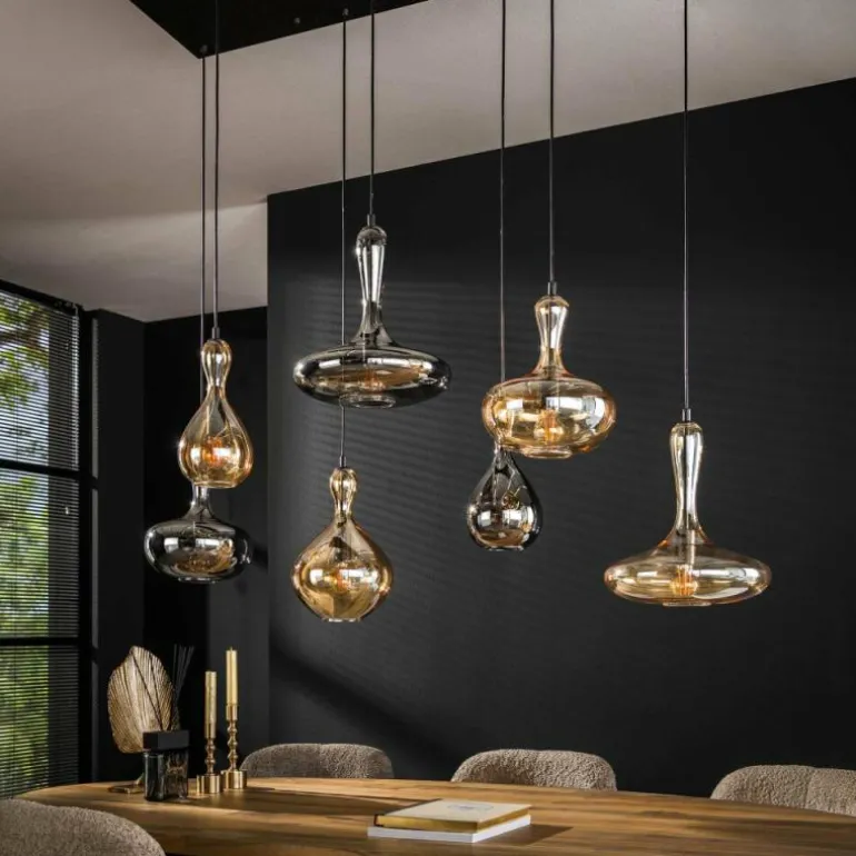 Suspension Karaf Anthracite, 7 lumières