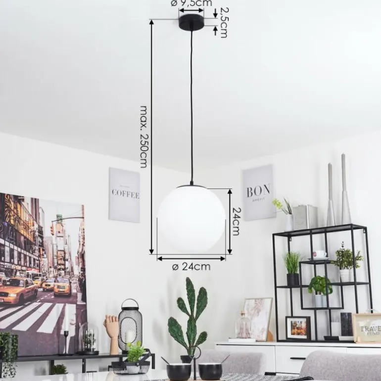 Suspension Karhia Noir, 1 lumière