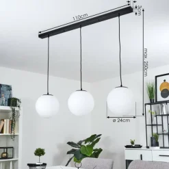 Suspension Karhia Noir, 3 lumières