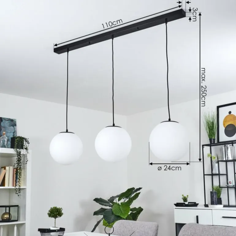 Suspension Karhia Noir, 3 lumières