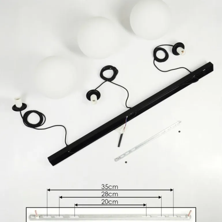 Suspension Karhia Noir, 3 lumières