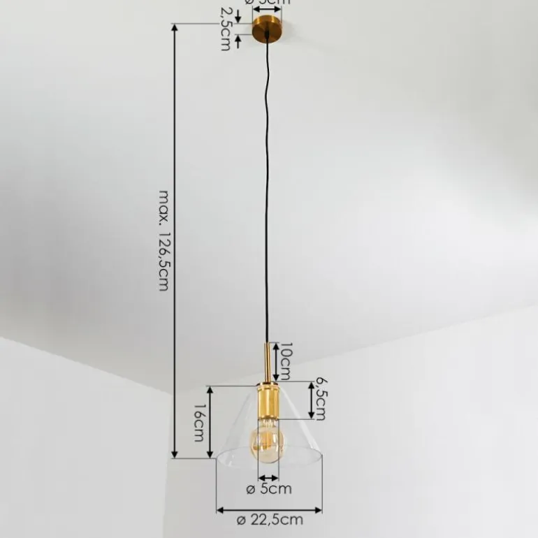 Suspension Karo Laiton, 1 lumière