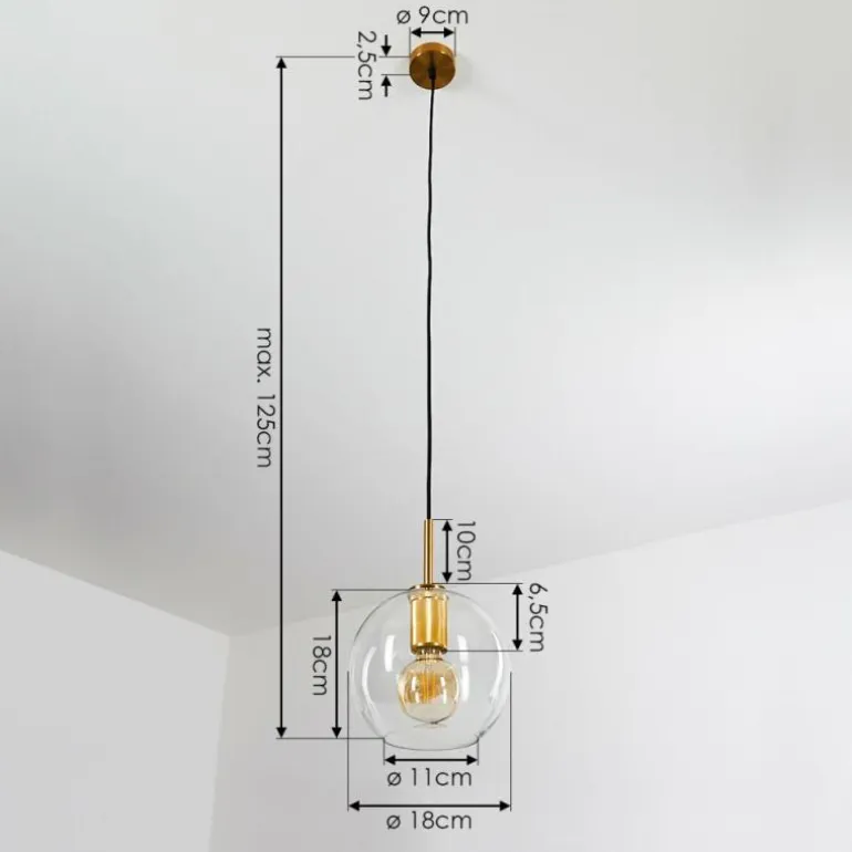 Suspension Karo Laiton, 1 lumière
