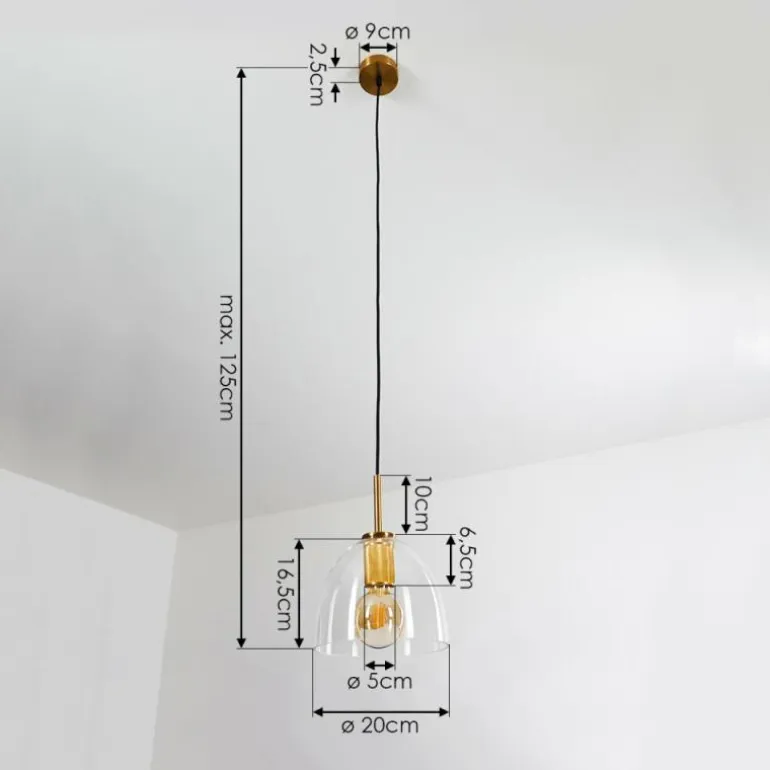 Suspension Karo Laiton, 1 lumière
