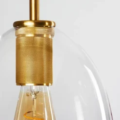 Suspension Karo Laiton, Noir, 5 lumières