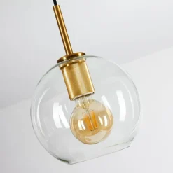 Suspension Karo Laiton, Noir, 3 lumières